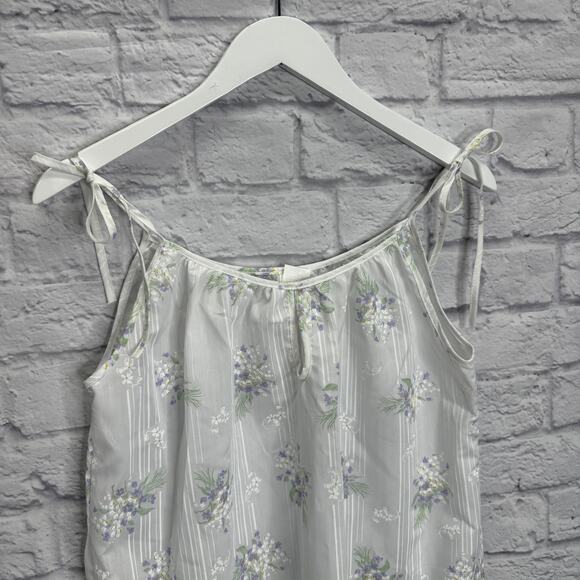 Vintage Ballet Peignoir Set Size M White Floral Cotton Blend Robe Gown Short New - Picture 10 of 12